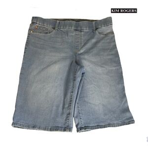 Kim Rogers 14 Jean Shorts Relaxed Fit Women's Bermuda Light Wash Stretch Waist